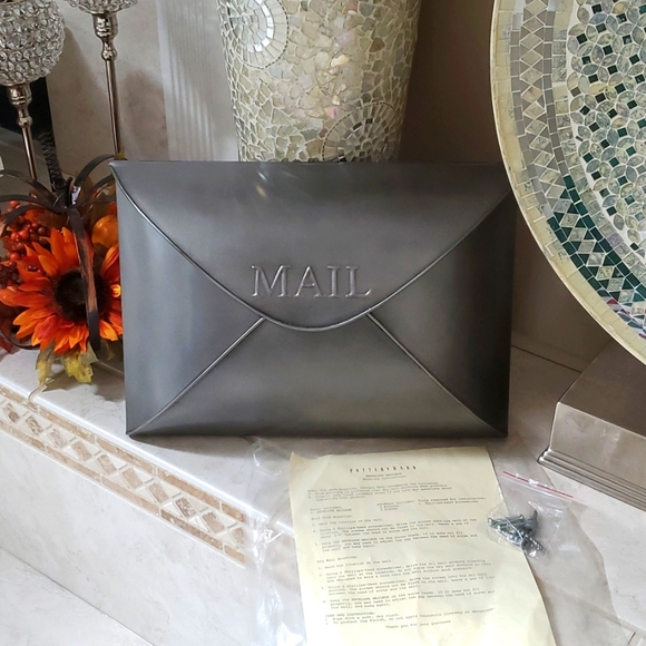 📬 POTTERY BARN ENVELOPE MAILBOX Antique Silver 📬 - Picture 1 of 14
